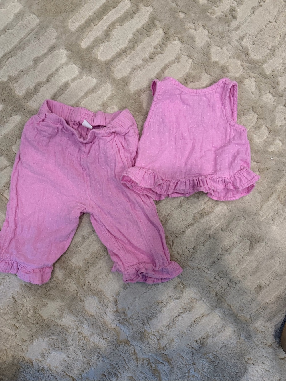 GAP Pink Ruffle Tank Top & Pants Set